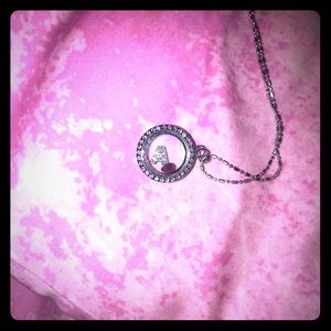 Sterling silver “A” necklace with July birthstone